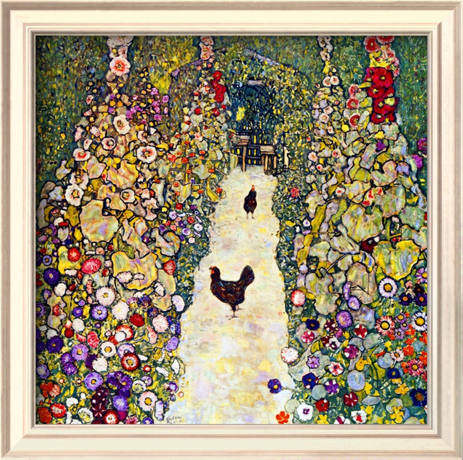 Gardenpath With Hens, 1916 - Gustav Klimt Painting